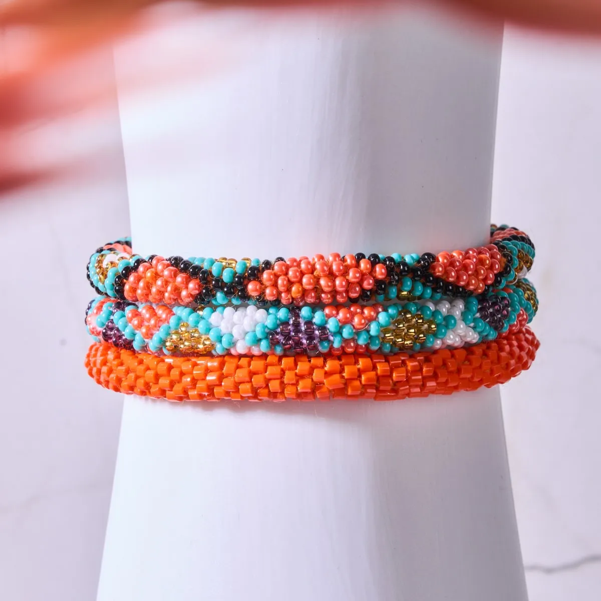 Rainbow Reef | Himalayan Glass Bead Bracelet