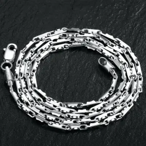 Real Solid 925 Sterling Silver Necklaces Oval Chain Platinum Plating 18" 20"
