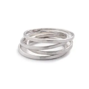 Recast Faceted Sterling Silver stacker ring