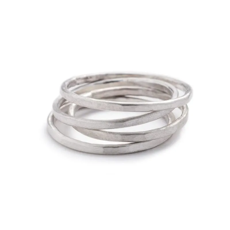 Recast Faceted Sterling Silver stacker ring