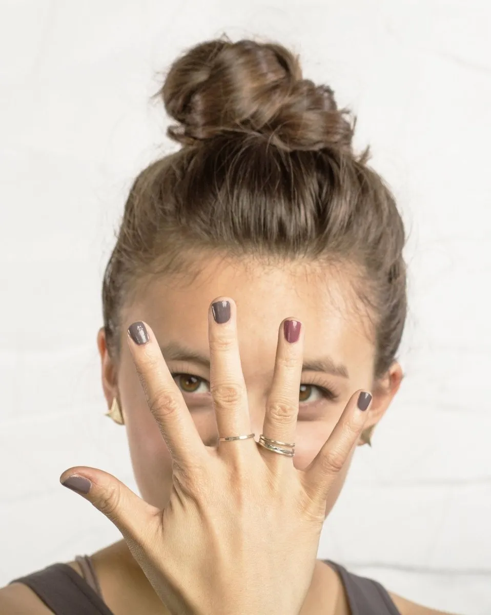 Recast Faceted Sterling Silver stacker ring