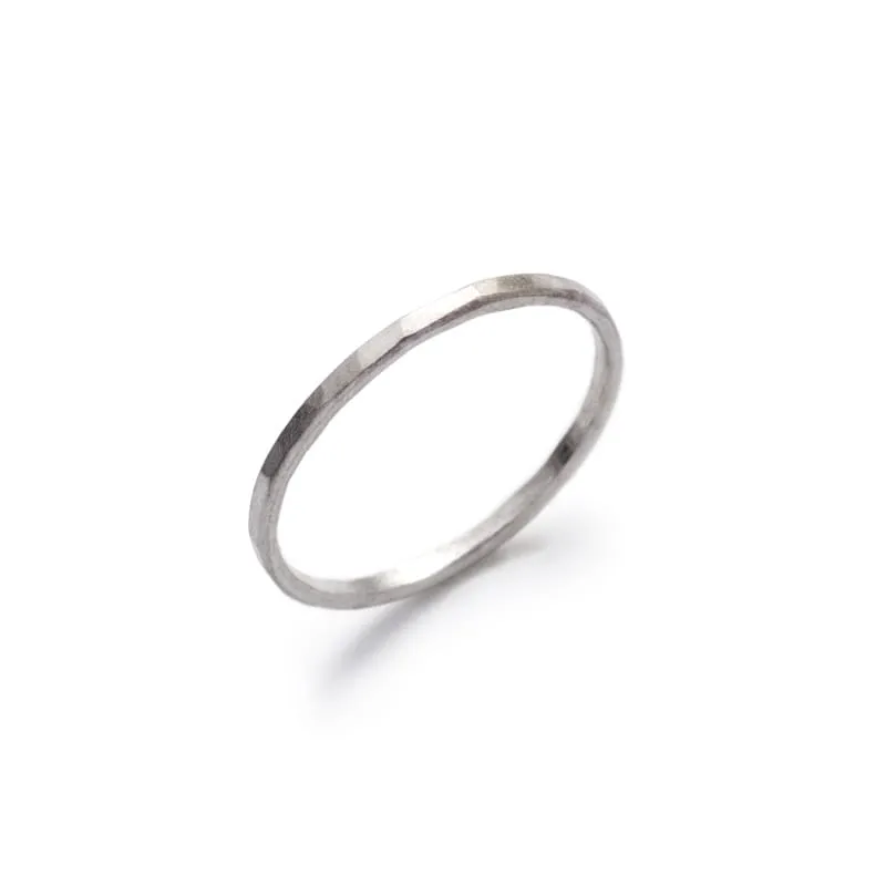Recast Faceted Sterling Silver stacker ring
