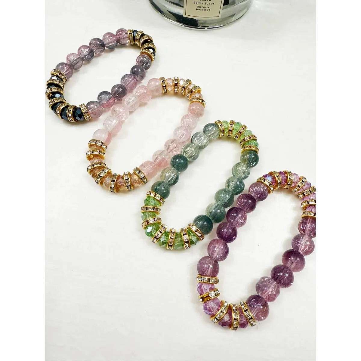 Rhinestone Beaded Stretch Bracelet