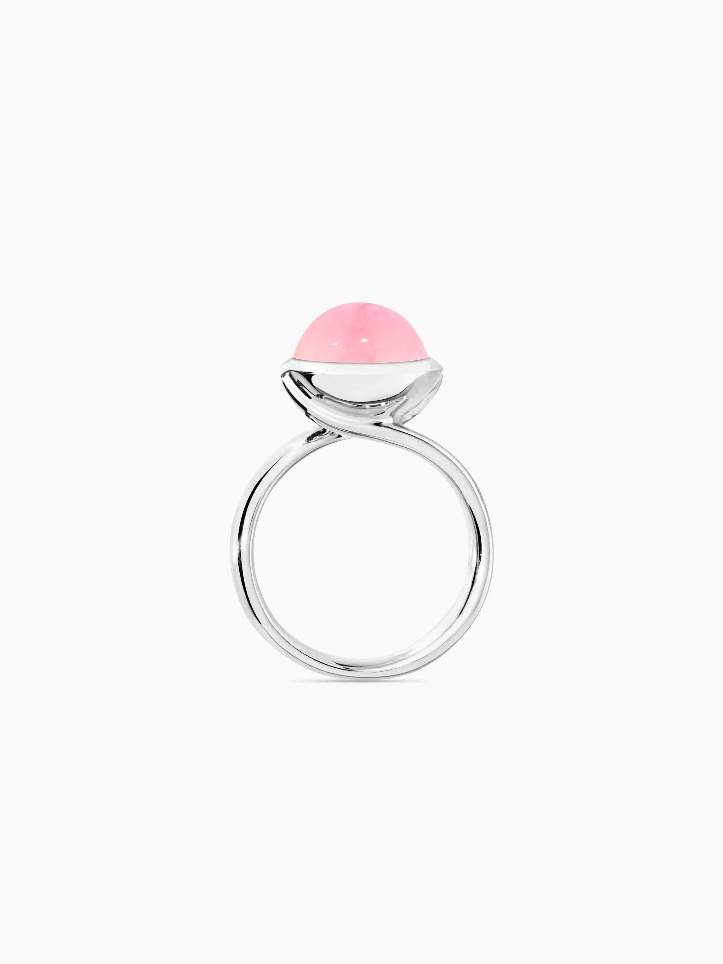 Ring BOUTON large Chalcedony pink pink Chalcedony