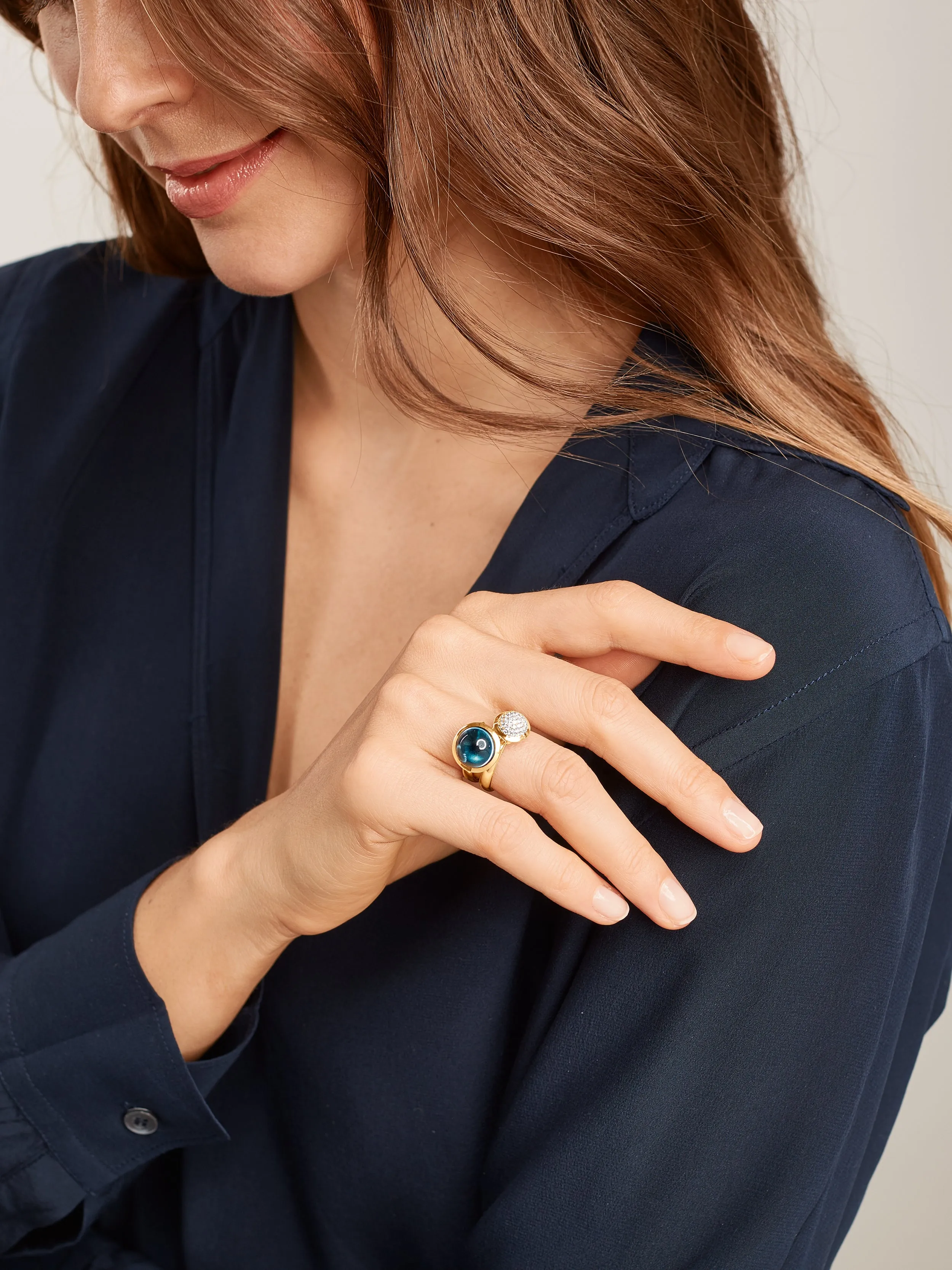 Ring BOUTON large London Topaz London Topaz