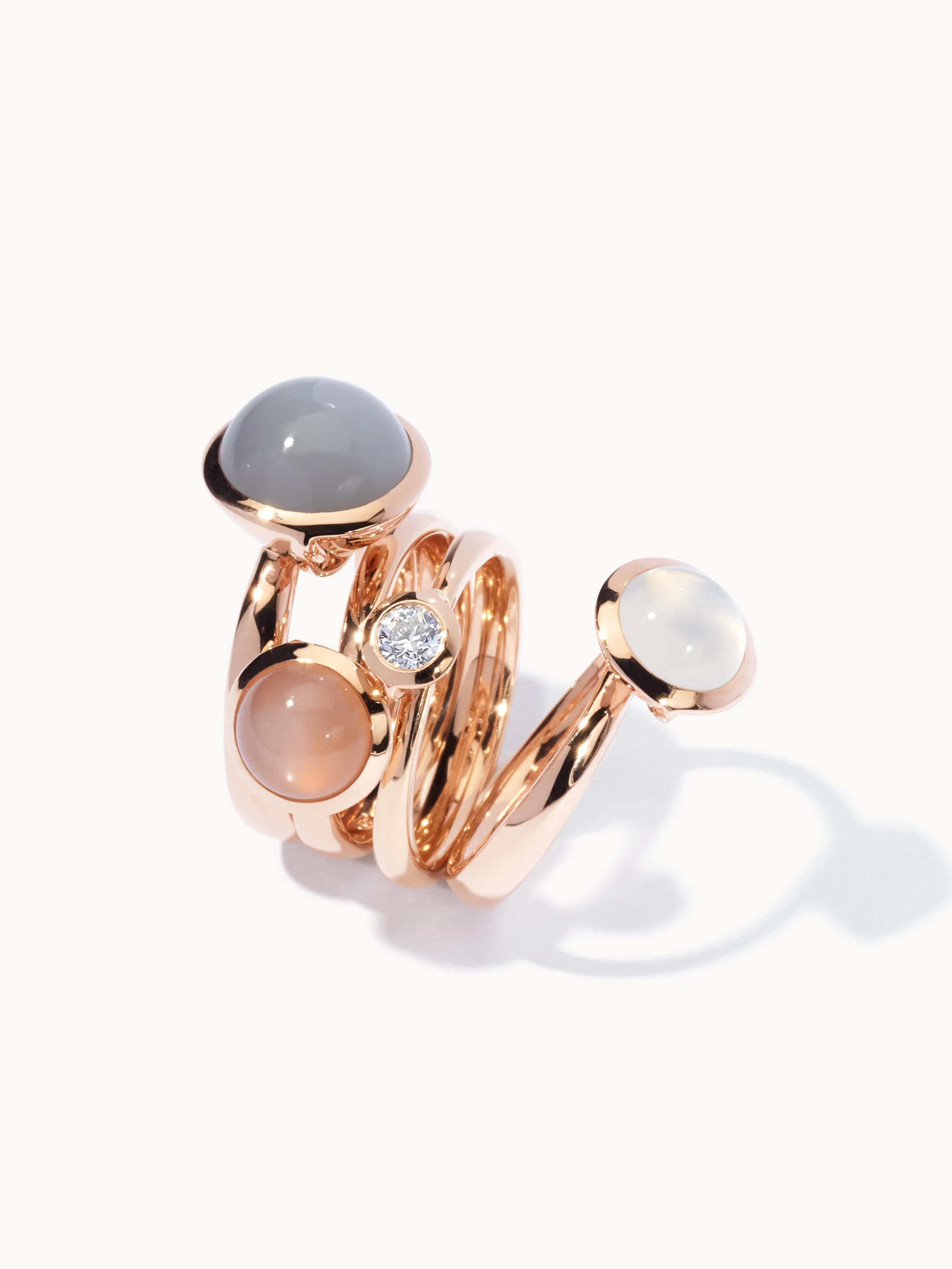 Ring BOUTON large Moonstone grey grey Moonstone