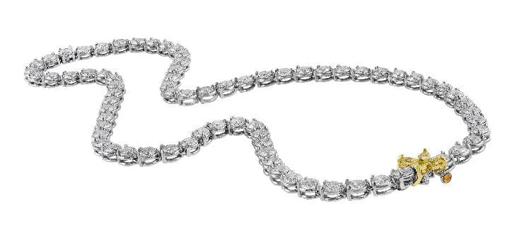 Rivière 18K Gold Platinum 20ctw Diamond Necklace
