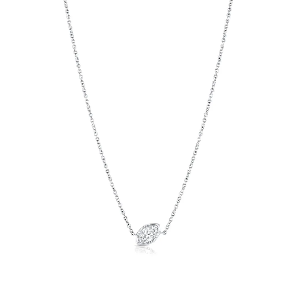 Rivière Platinum 0.49ct Marquise Diamond Pendant Necklace, GIA Certified