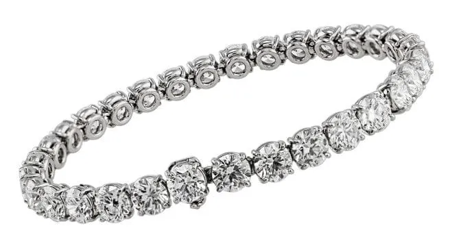 Rivière Platinum 22.01ctw Diamond Bracelet, GIA Certified
