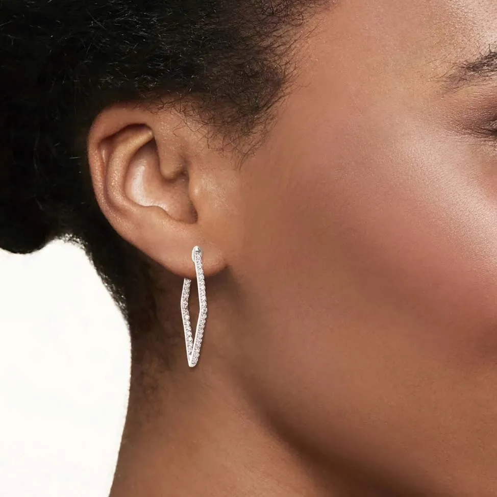 Roberto Coin Inside Out Square Diamond Hoops