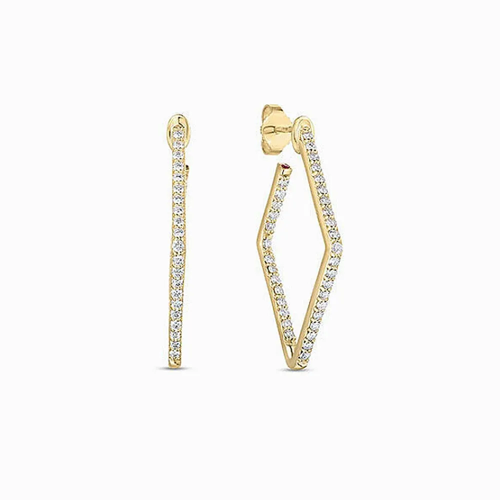 Roberto Coin Inside Out Square Diamond Hoops