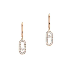 ROSE GOLD DIAMOND EARRINGS MOVE UNO HOOP EARRINGS