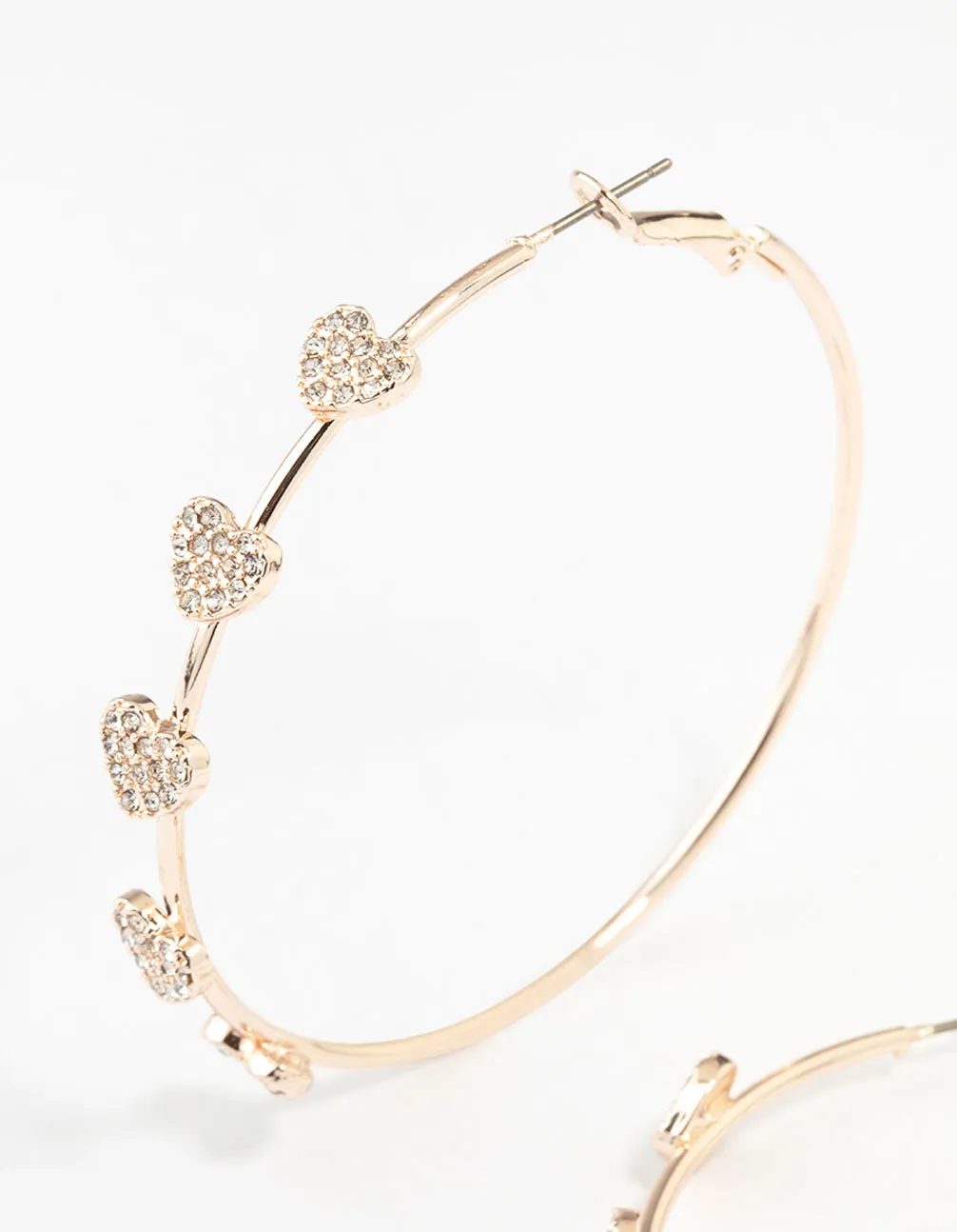 Rose Gold Heart Hoop Earrings