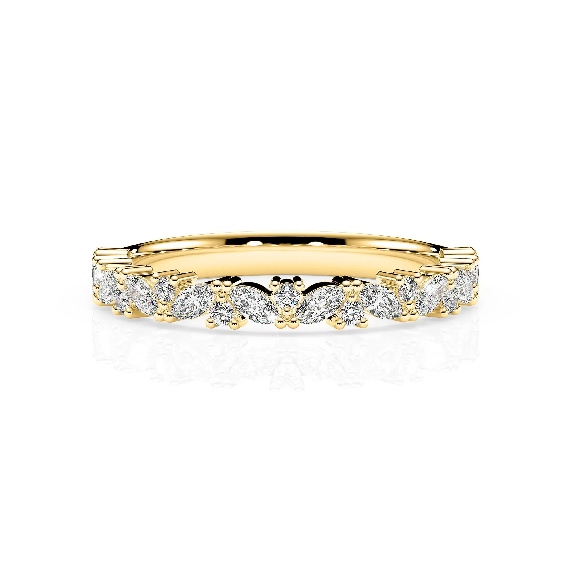 ROSE | Marquise & Round Diamond Ring in Yellow Gold (0.38ct tw.)