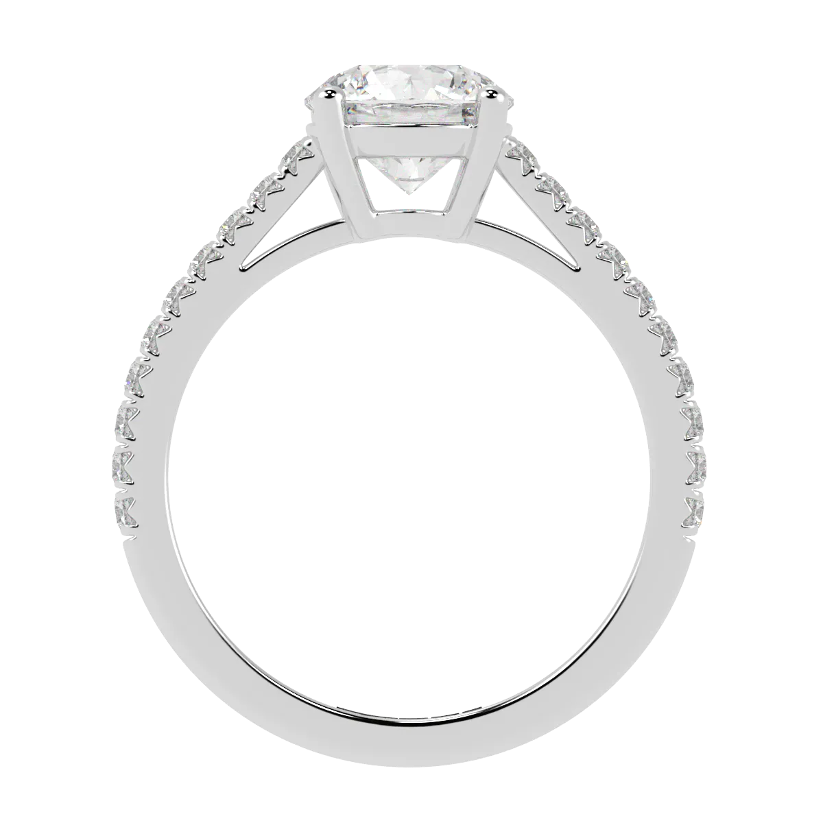 Round Pavé Engagement Ring
