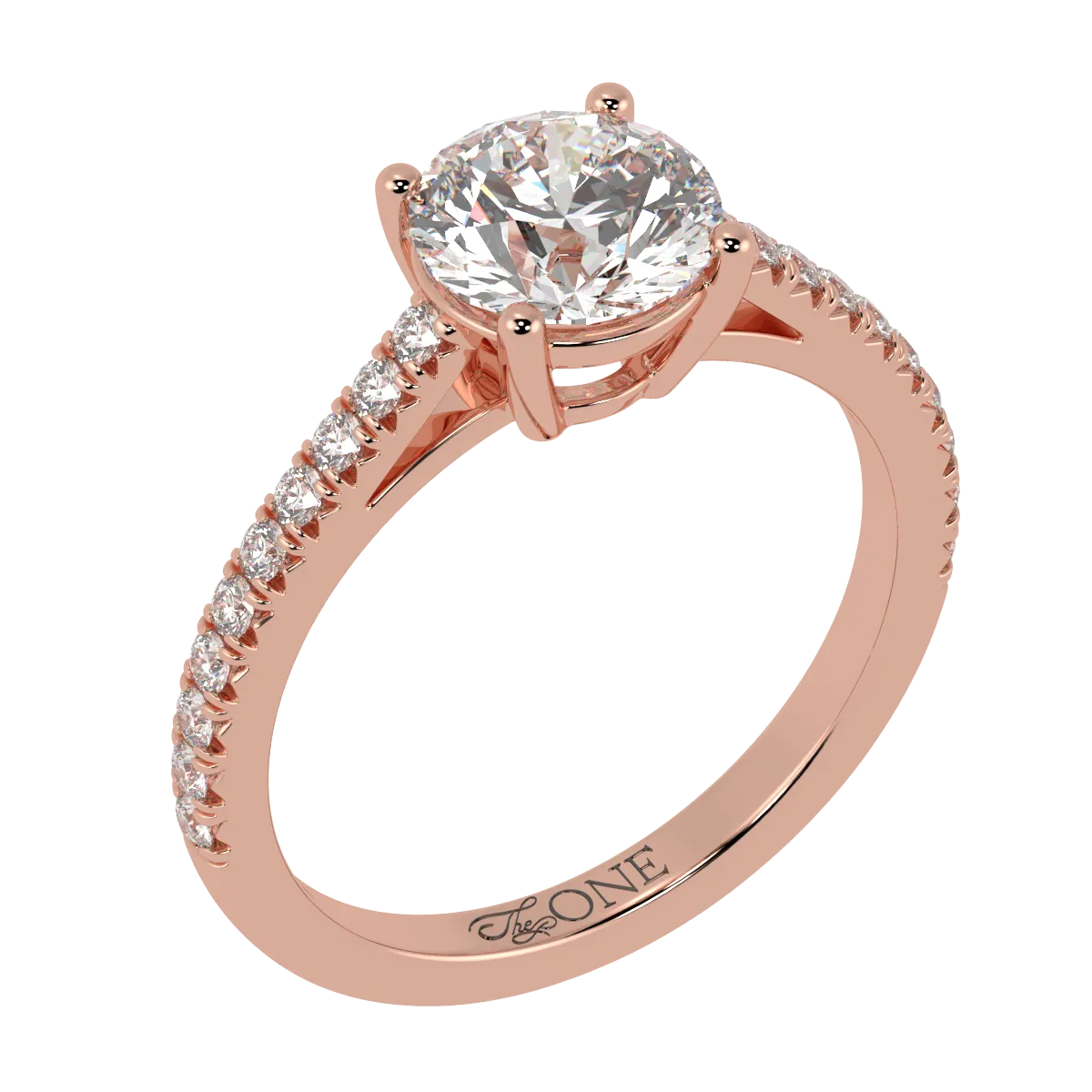 Round Pavé Engagement Ring