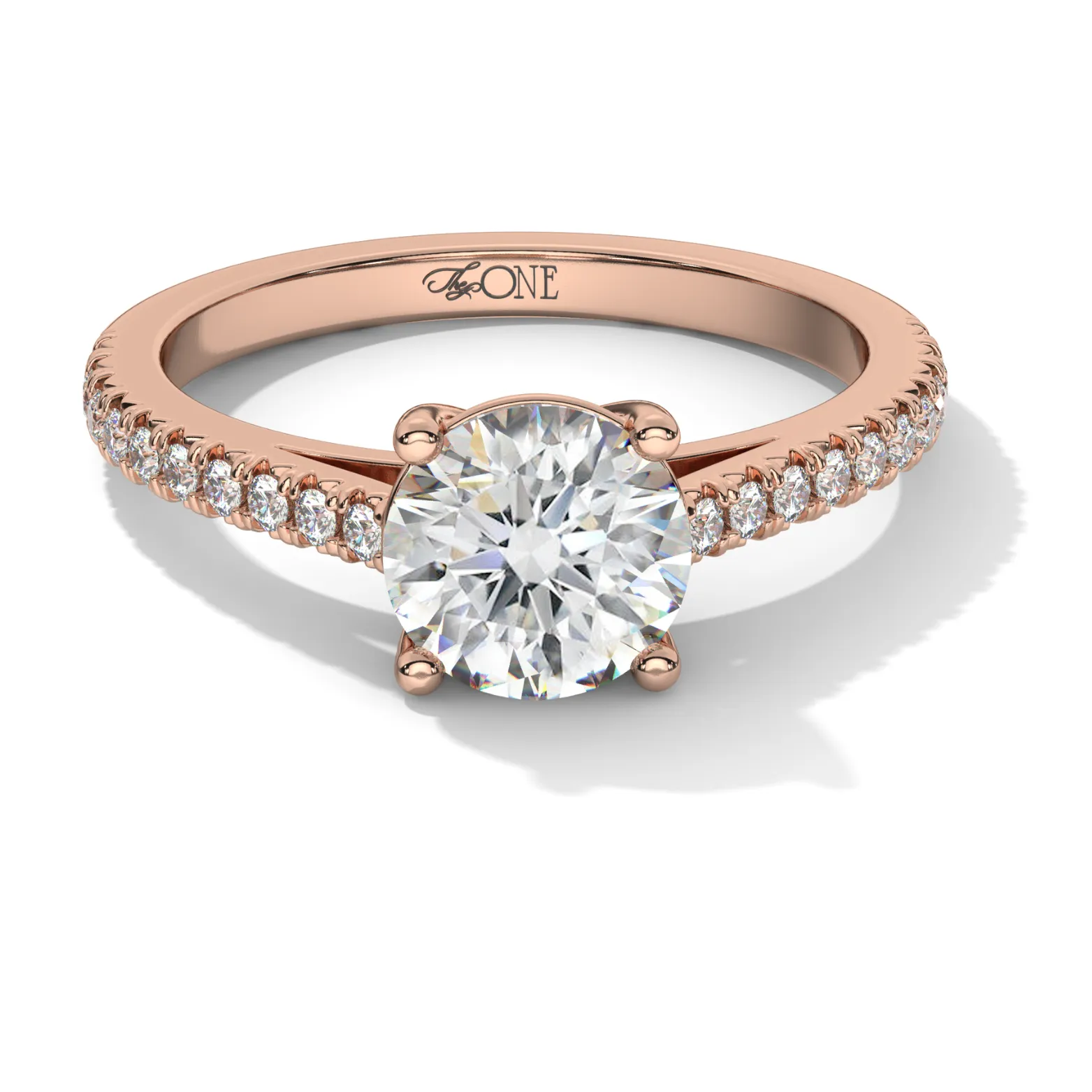 Round Pavé Engagement Ring