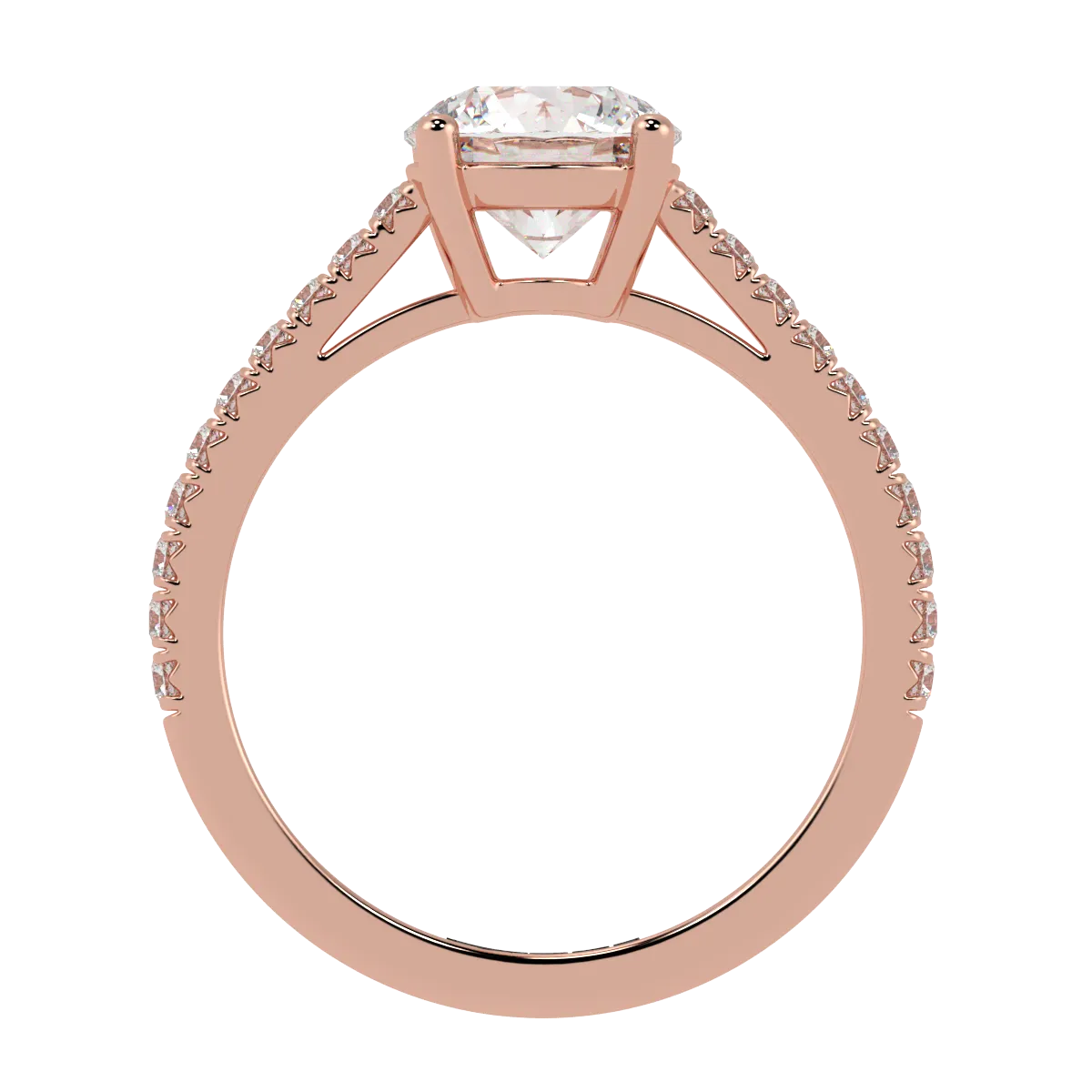 Round Pavé Engagement Ring