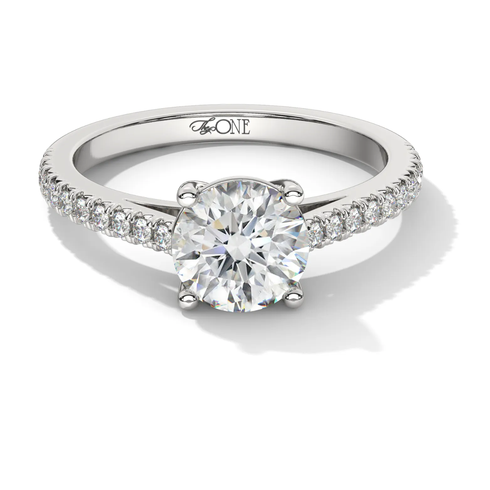 Round Pavé Engagement Ring