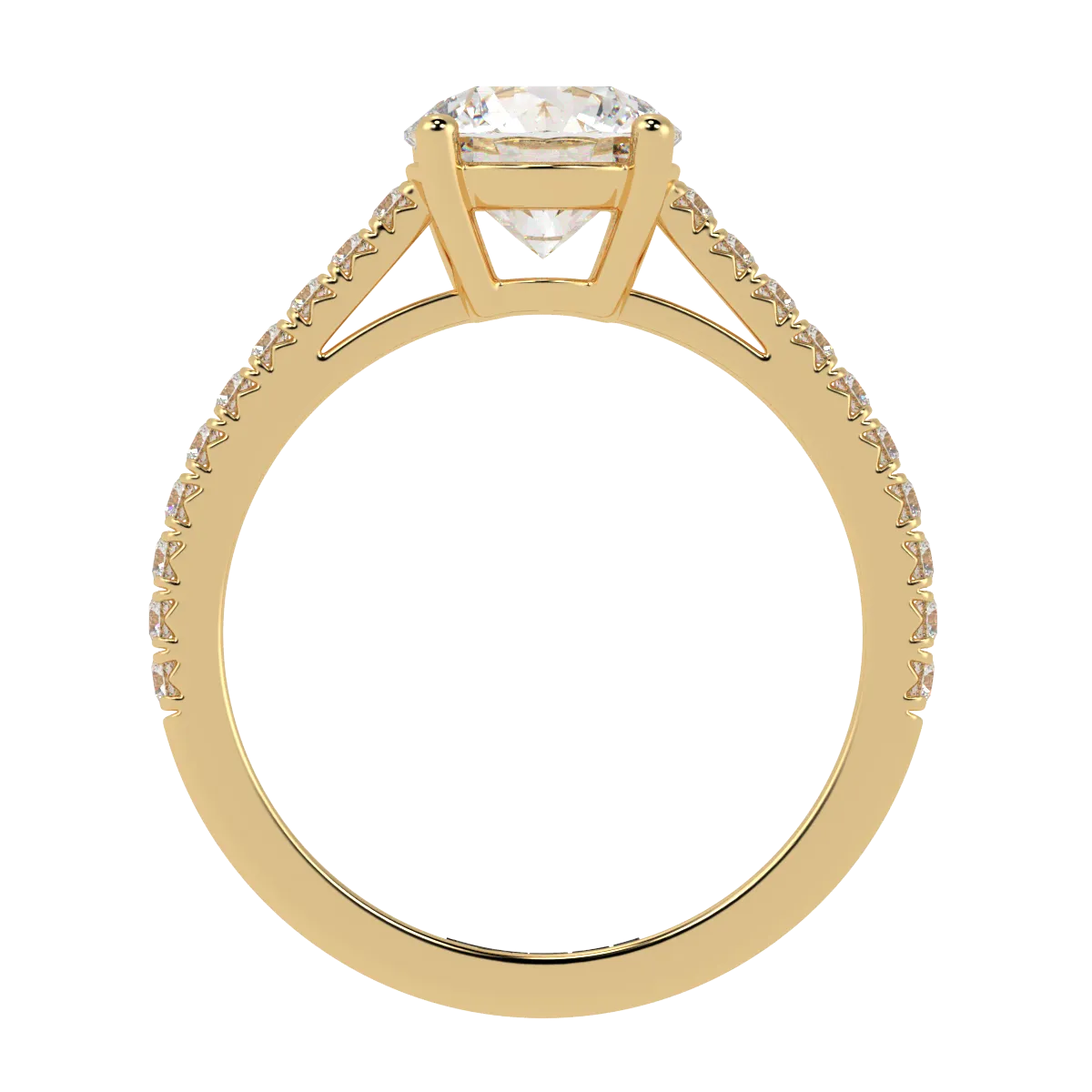 Round Pavé Engagement Ring