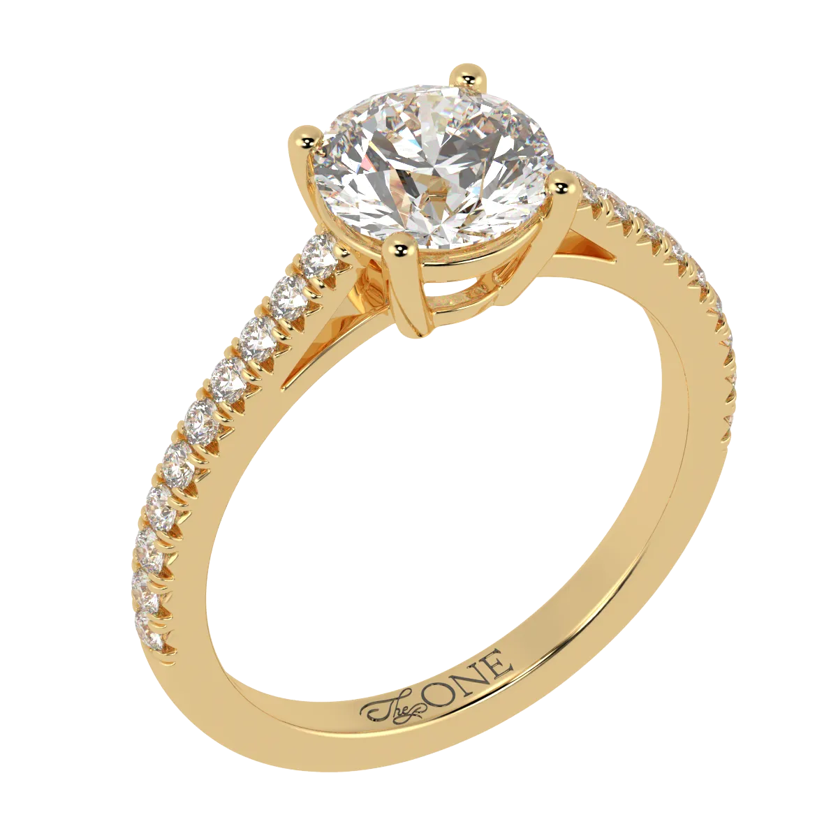 Round Pavé Engagement Ring