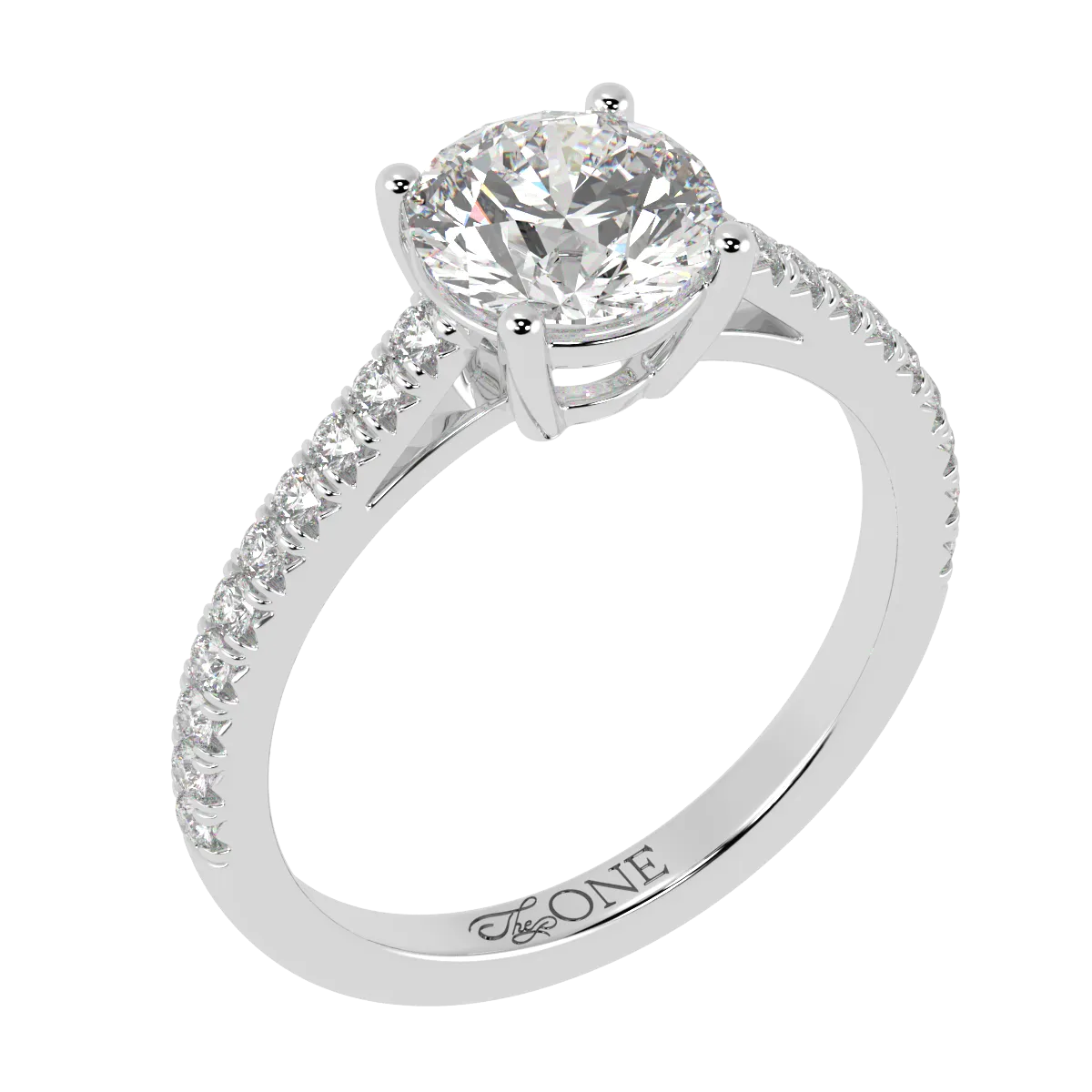 Round Pavé Engagement Ring