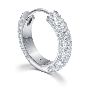 Round Paved Hoop Earring - Medium