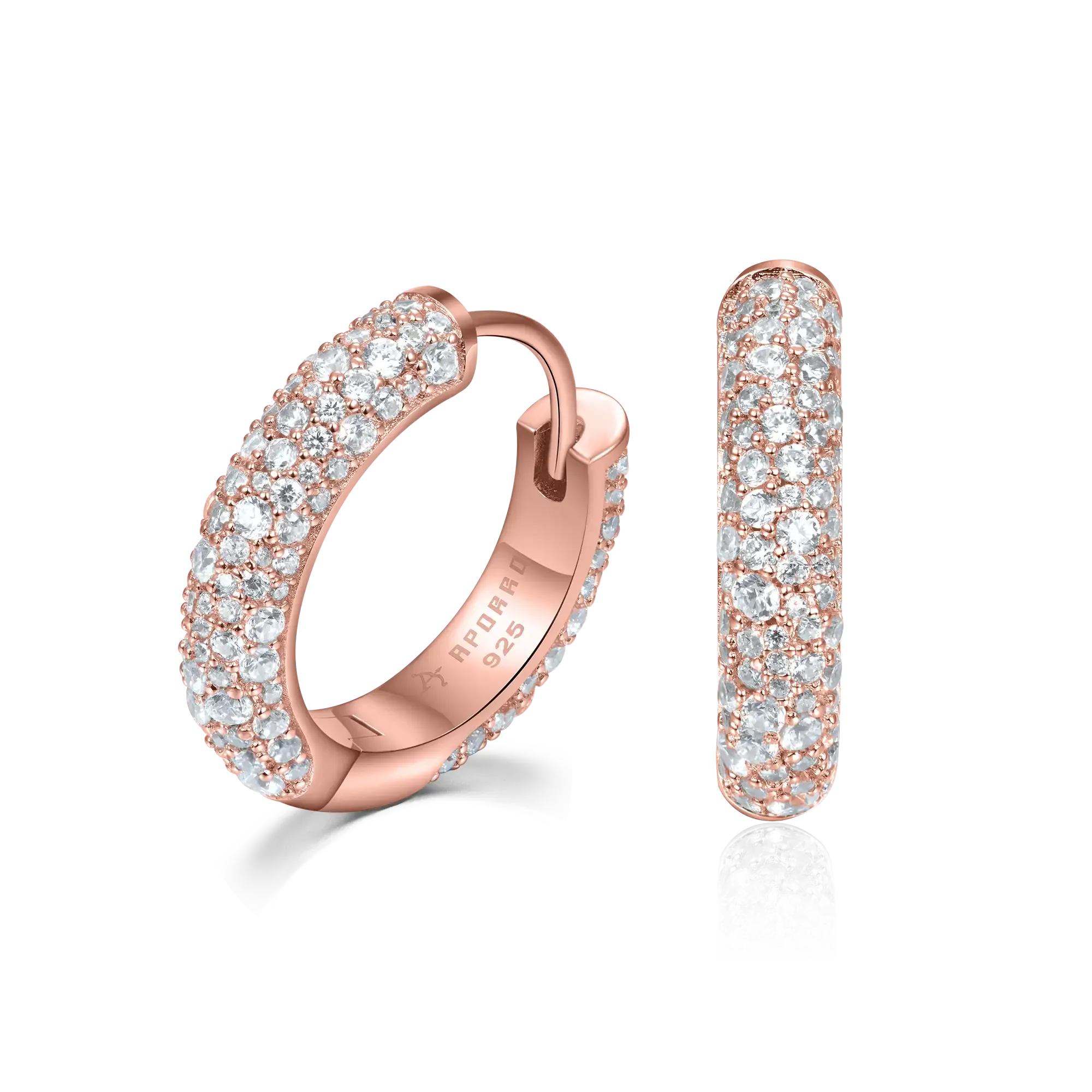 Round Paved Hoop Earring - Medium
