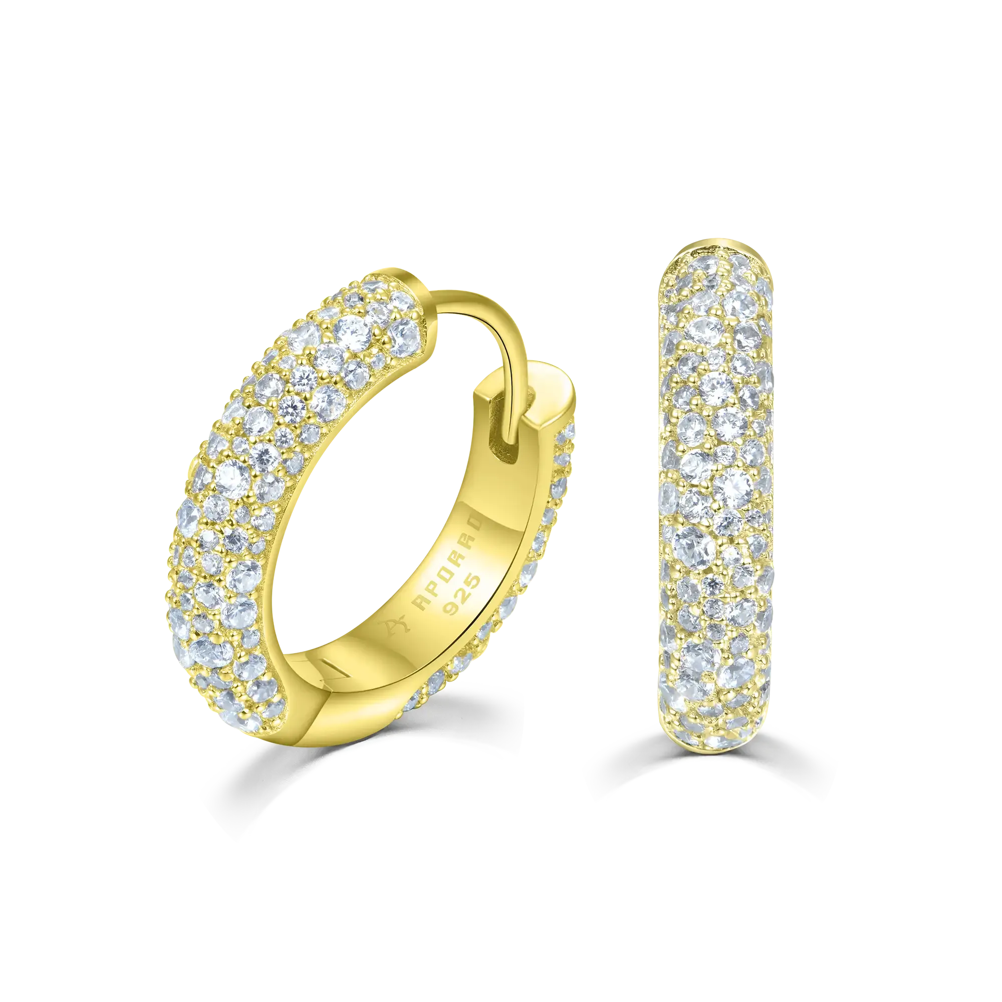 Round Paved Hoop Earring - Medium