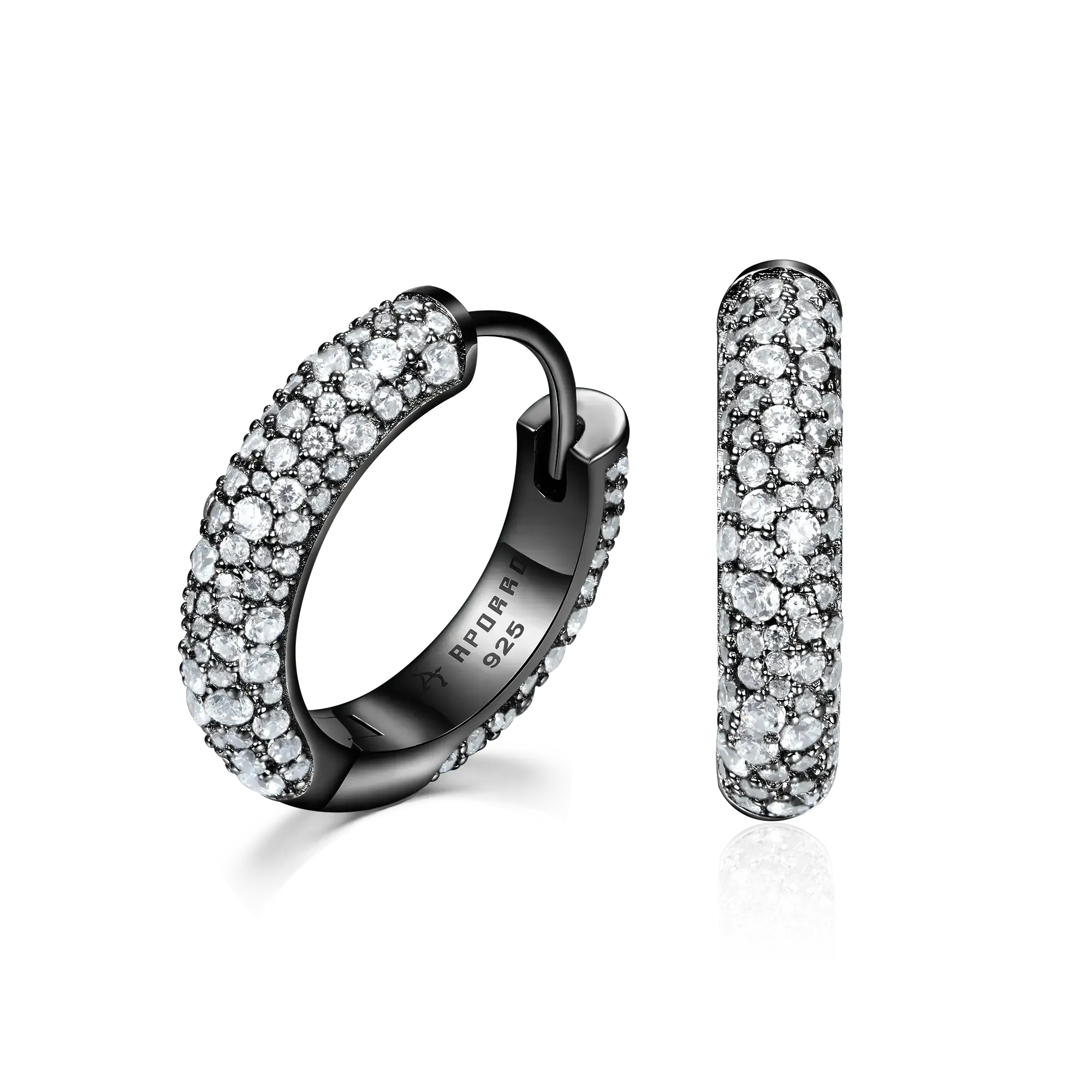 Round Paved Hoop Earring - Medium