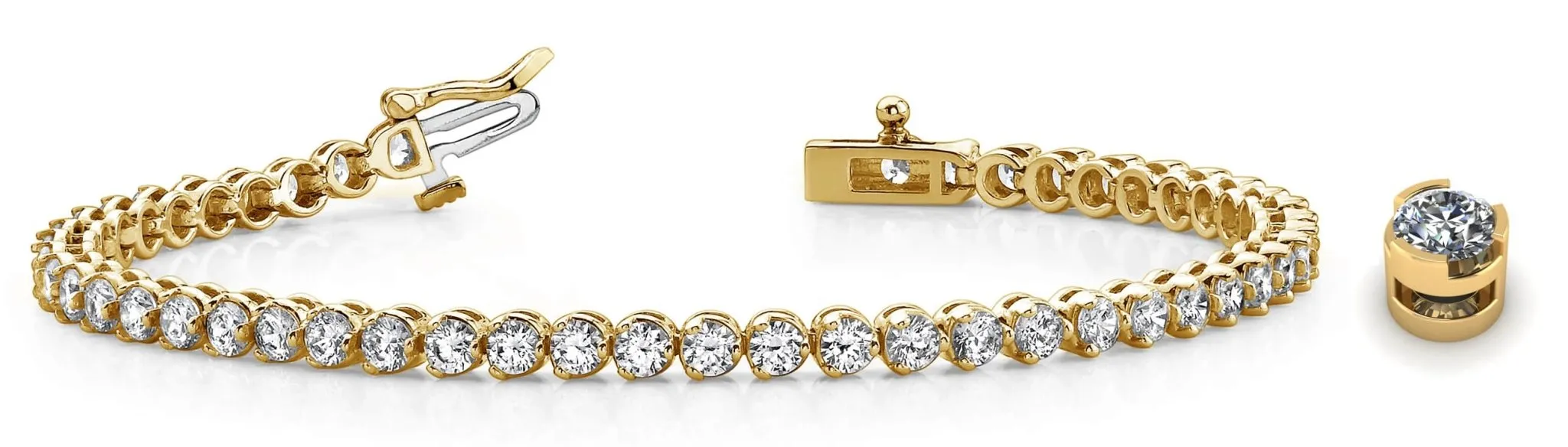 Round Prong Set Lab-Grown Diamond Tennis Bracelet with 2.90 ct.(finished) 2.4mm