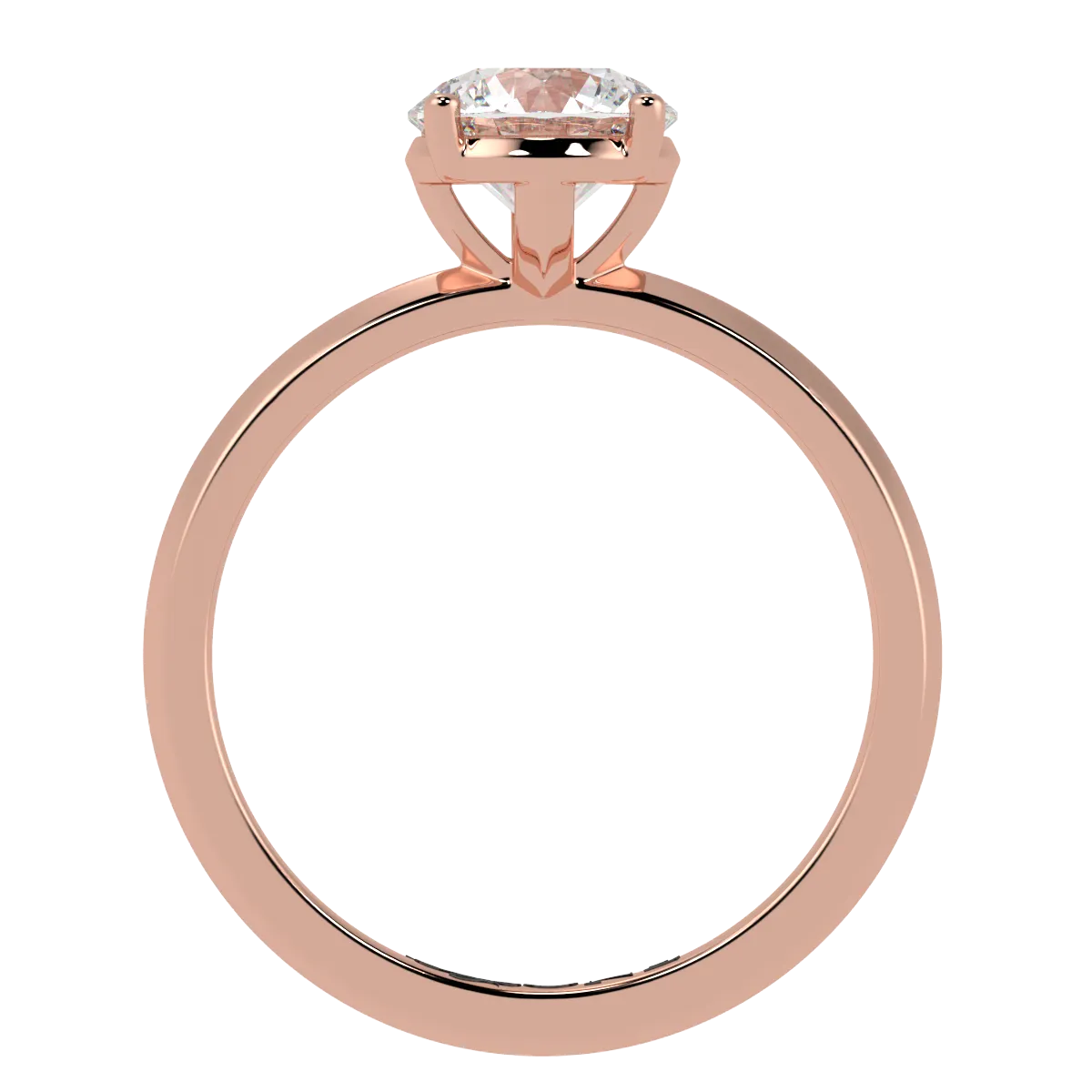 Round Solitaire 4-Claw Engagement Ring