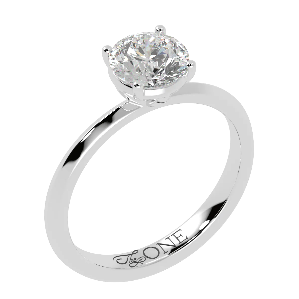 Round Solitaire 4-Claw Engagement Ring