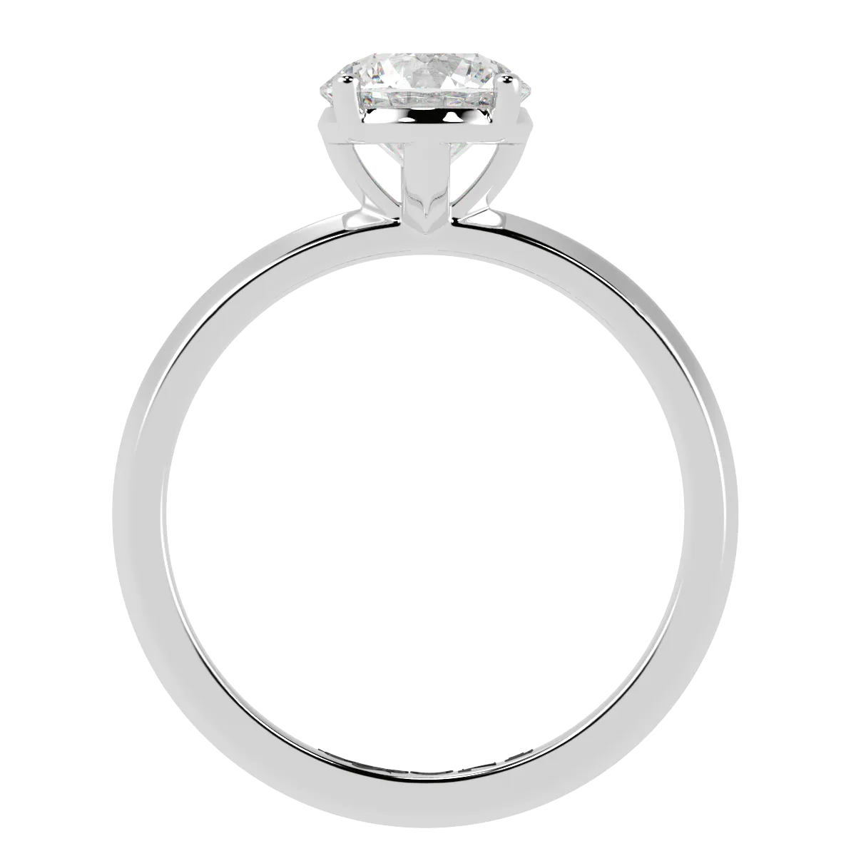 Round Solitaire 4-Claw Engagement Ring