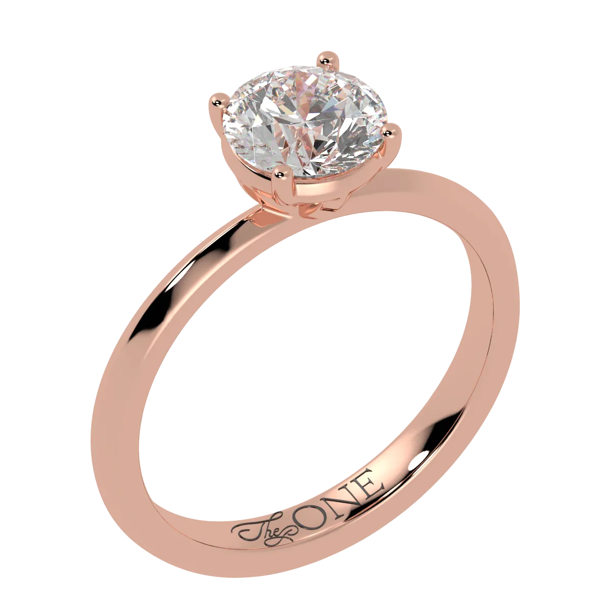 Round Solitaire 4-Claw Engagement Ring