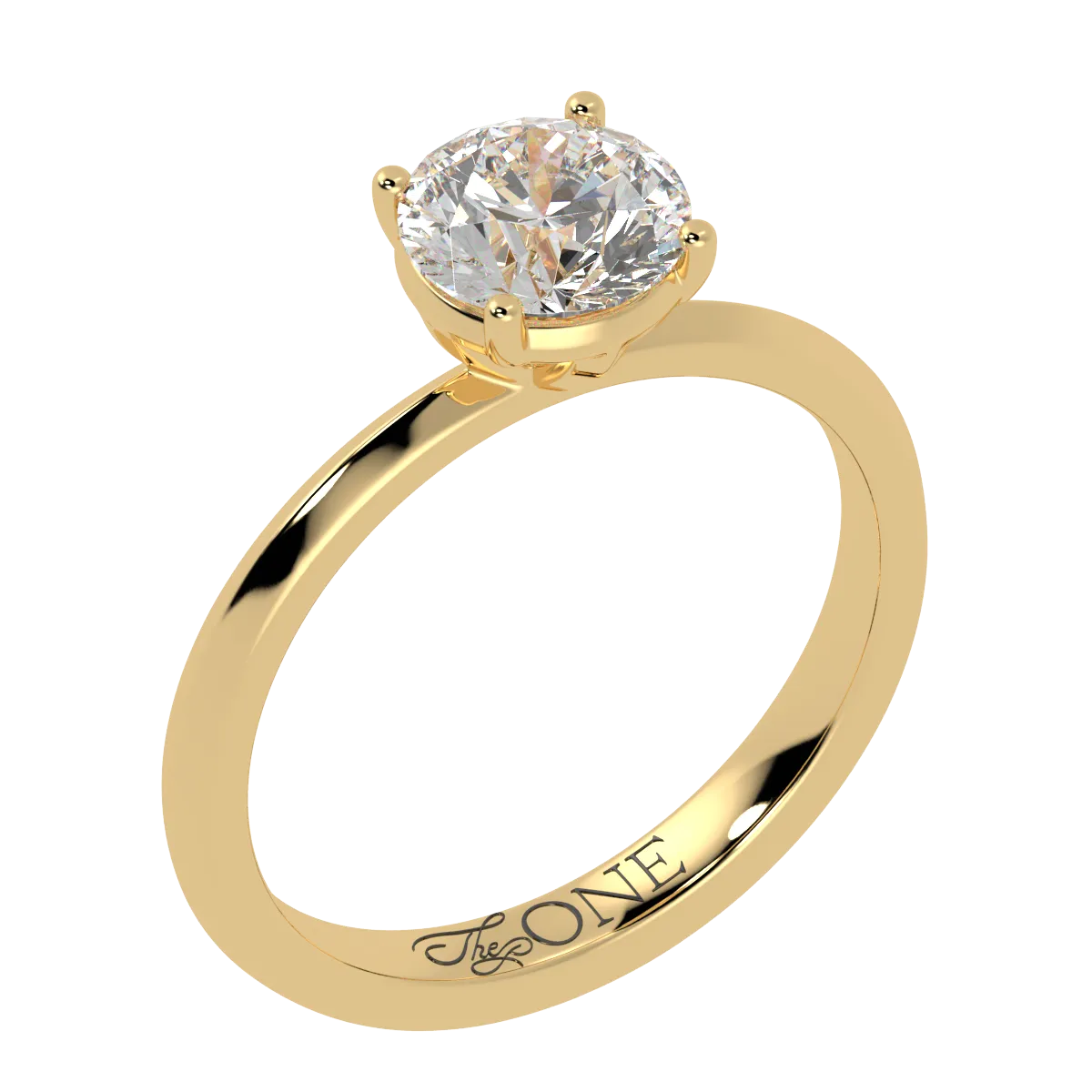 Round Solitaire 4-Claw Engagement Ring