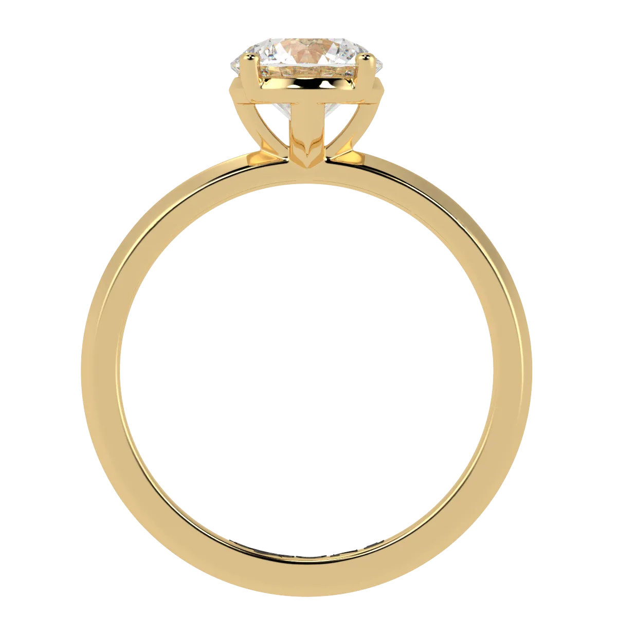 Round Solitaire 4-Claw Engagement Ring