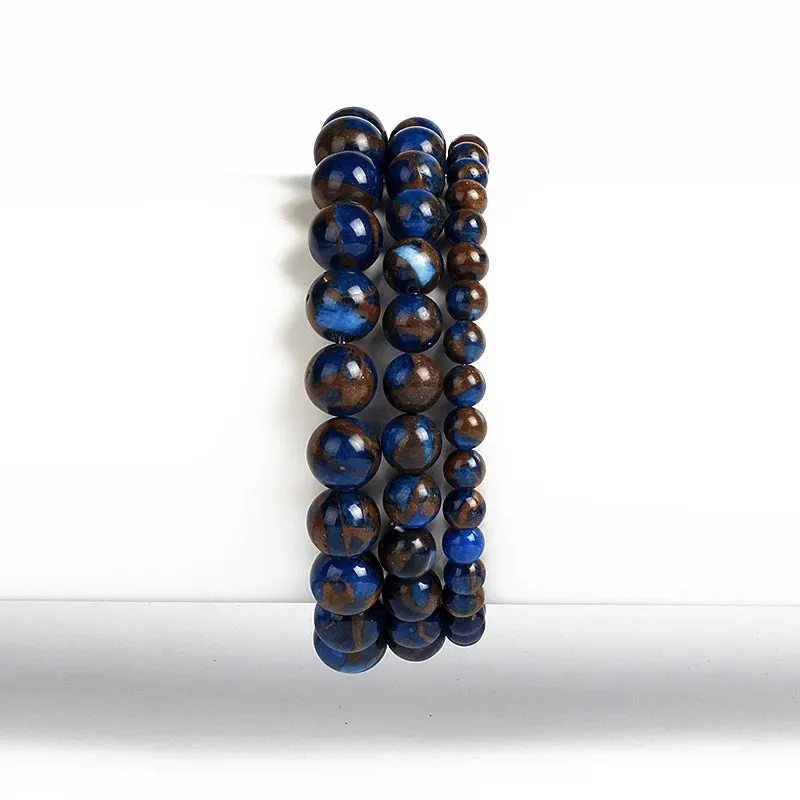 Royal Blue Cloisonne Beaded Bracelets