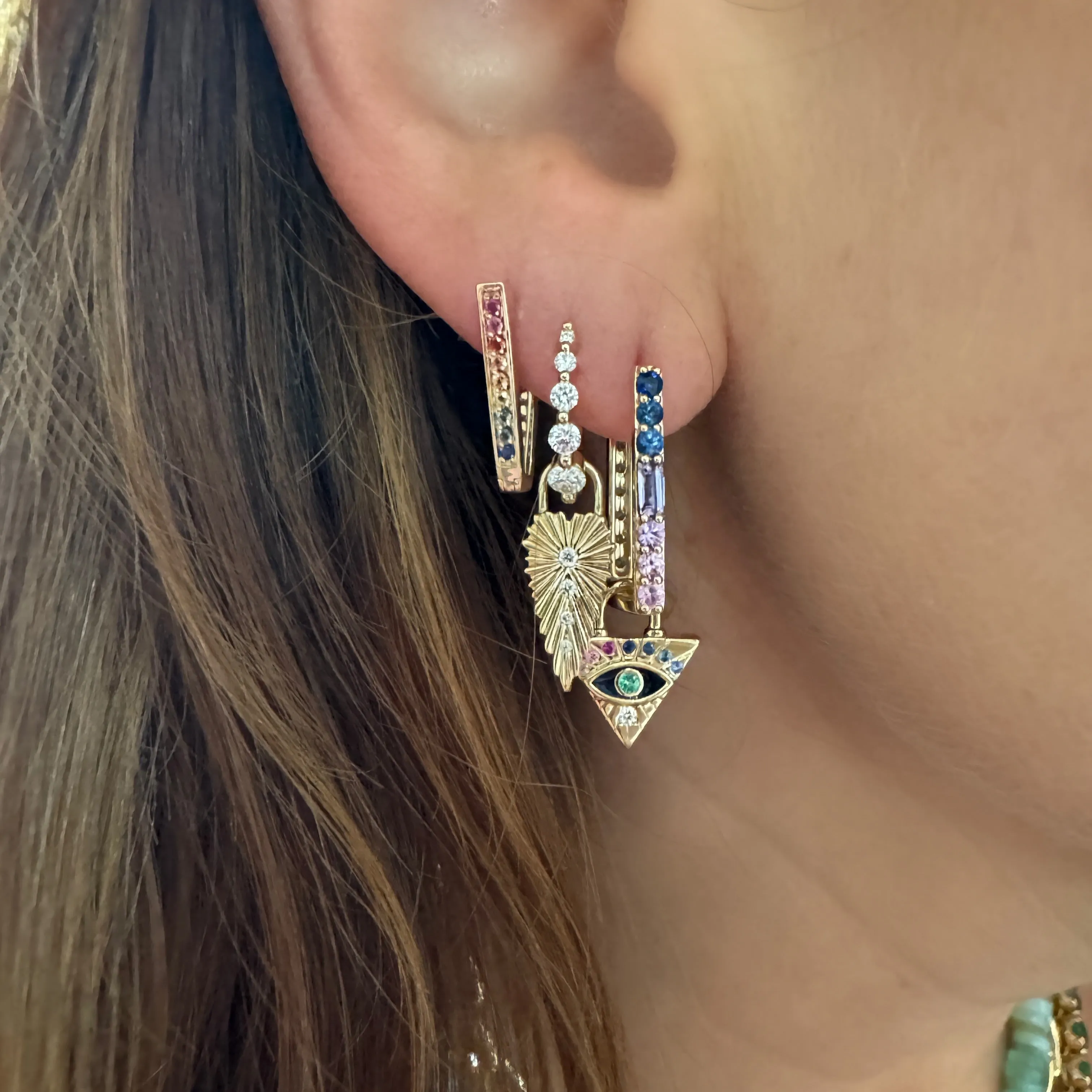 Ruffled Heart Earring Charm