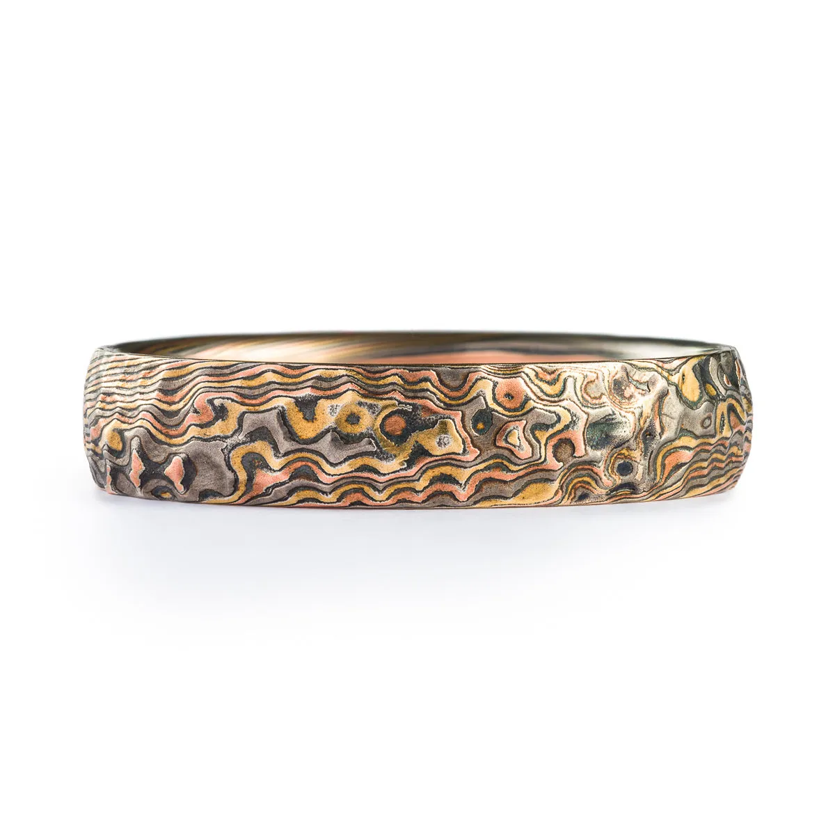 Rugged Firestorm Twist Rings or Wedding Band Set with Hammered Finish