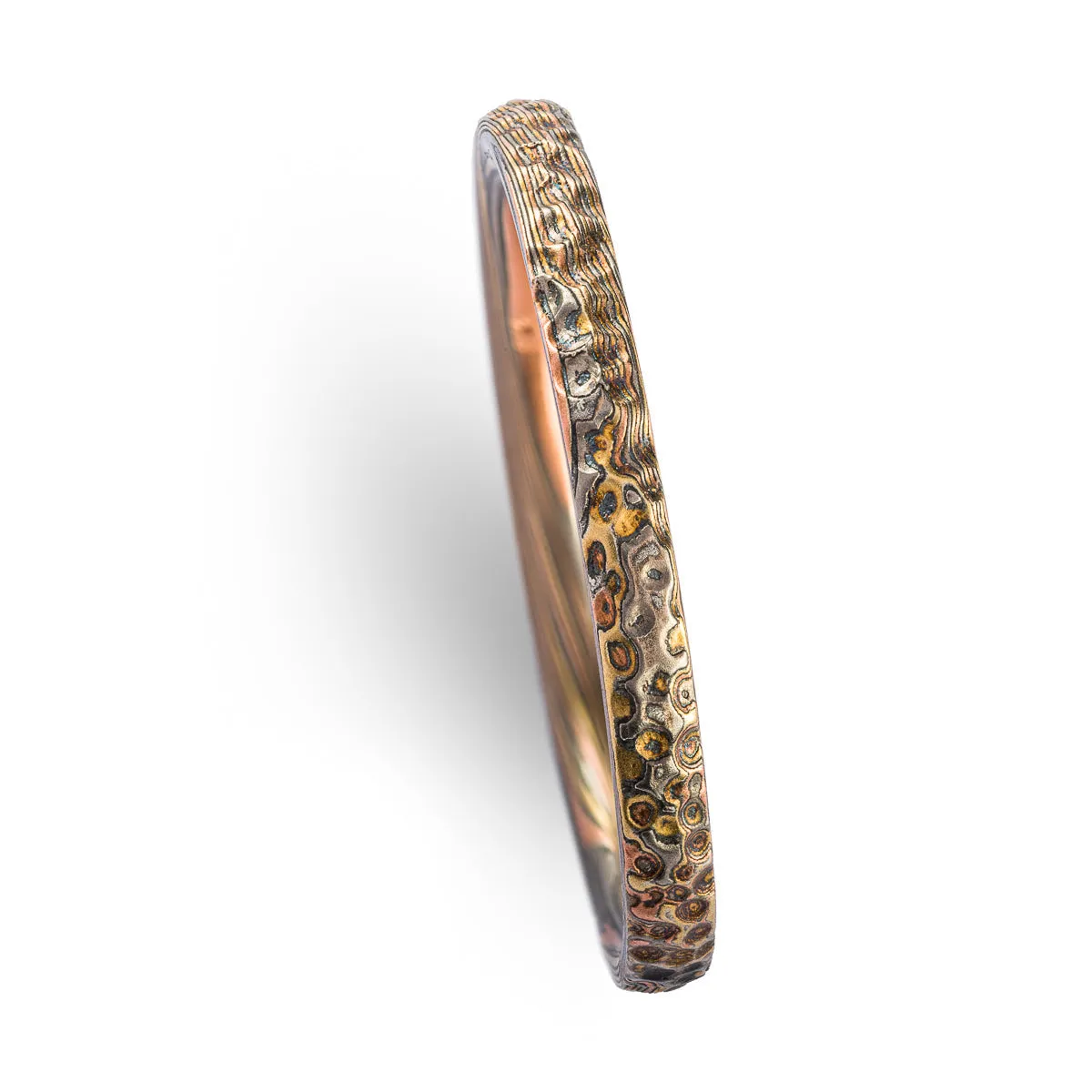 Rugged Firestorm Twist Rings or Wedding Band Set with Hammered Finish