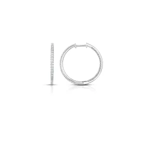 Sabel Collection White Gold Diamond Inside-Out Hoop Earrings