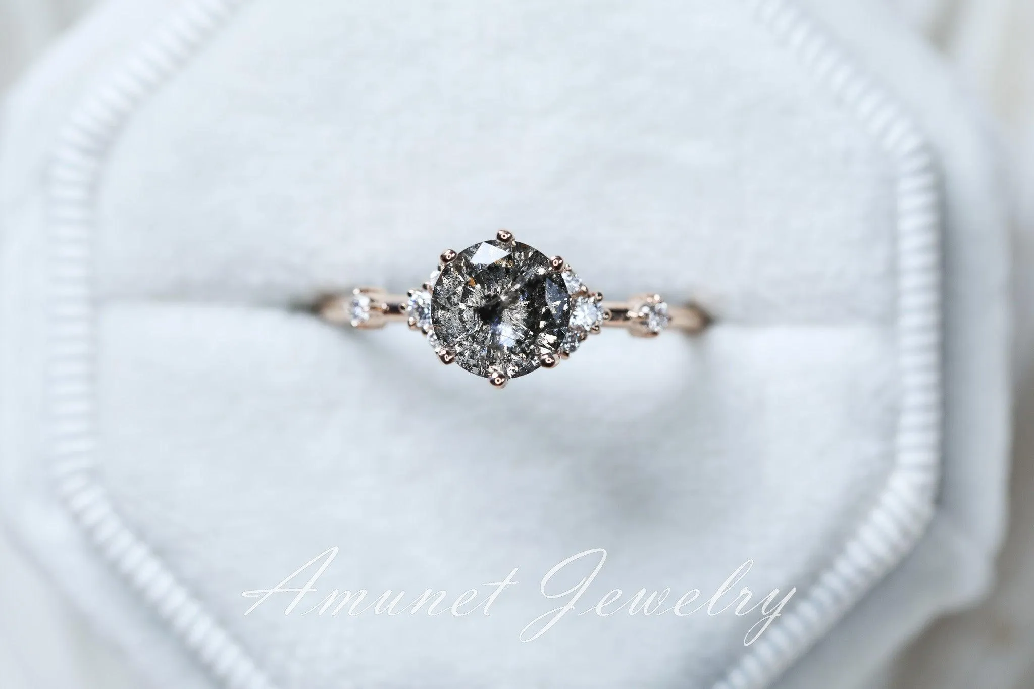 Salt and pepper diamond ring