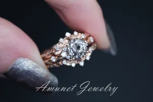 Salt and pepper diamond ring