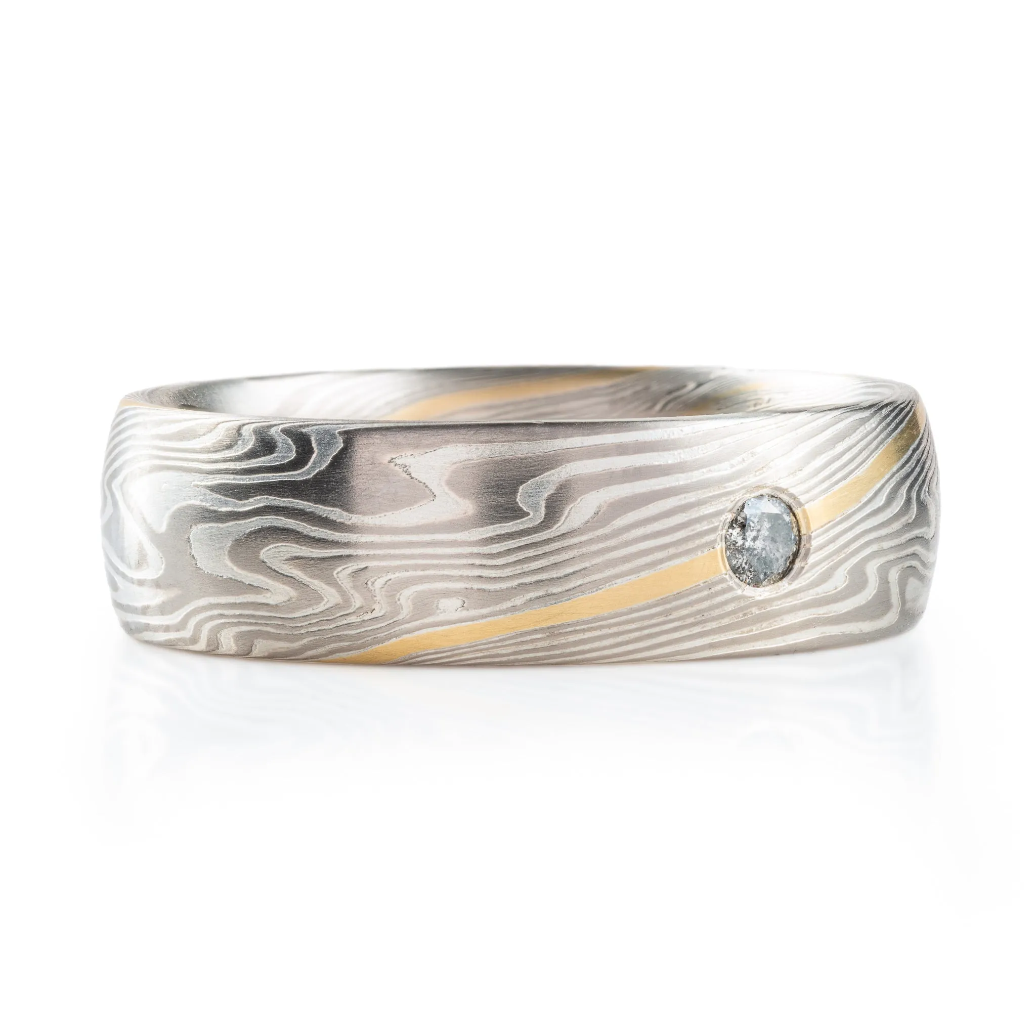 Salt and Pepper Diamond Wedding Set with Stratum