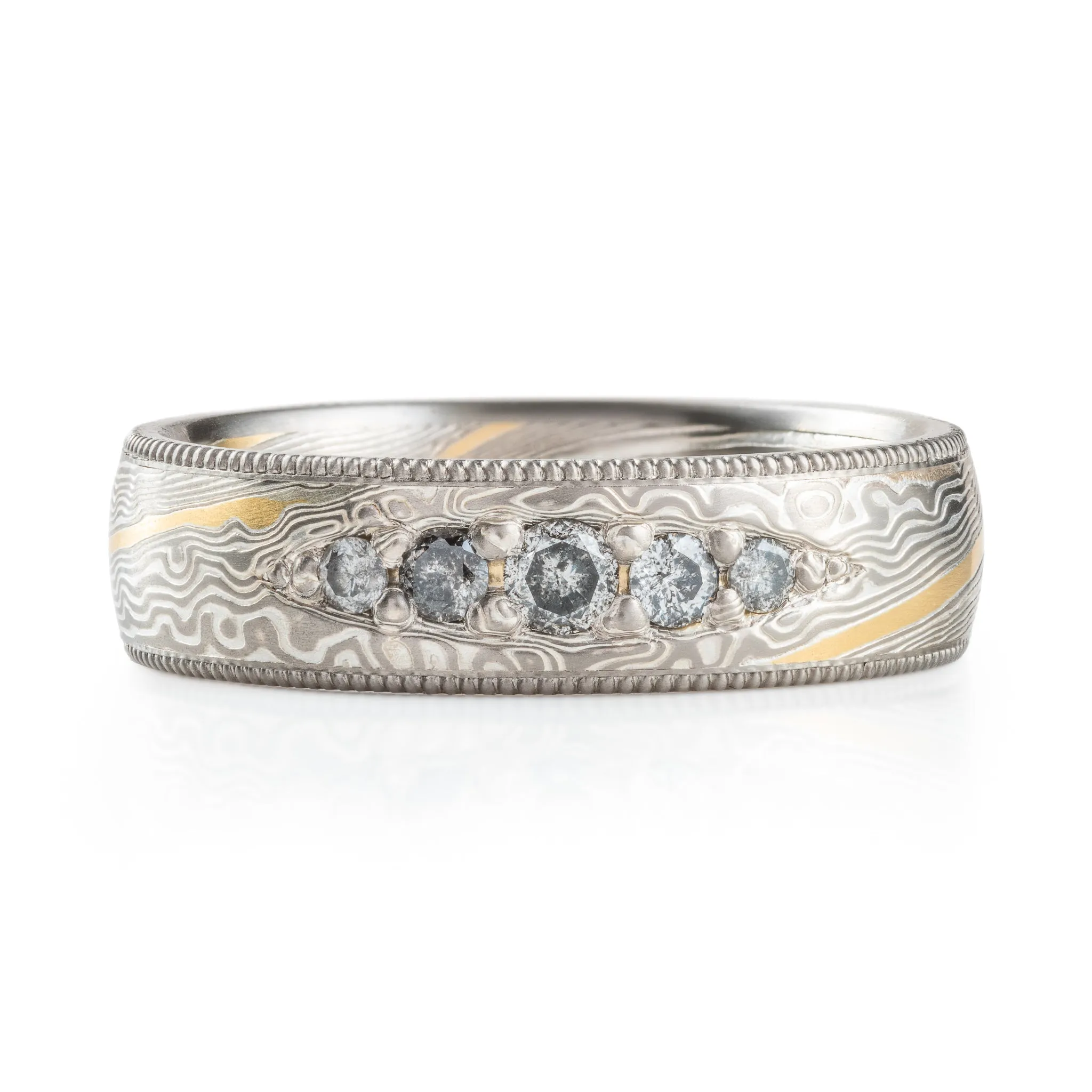 Salt and Pepper Diamond Wedding Set with Stratum