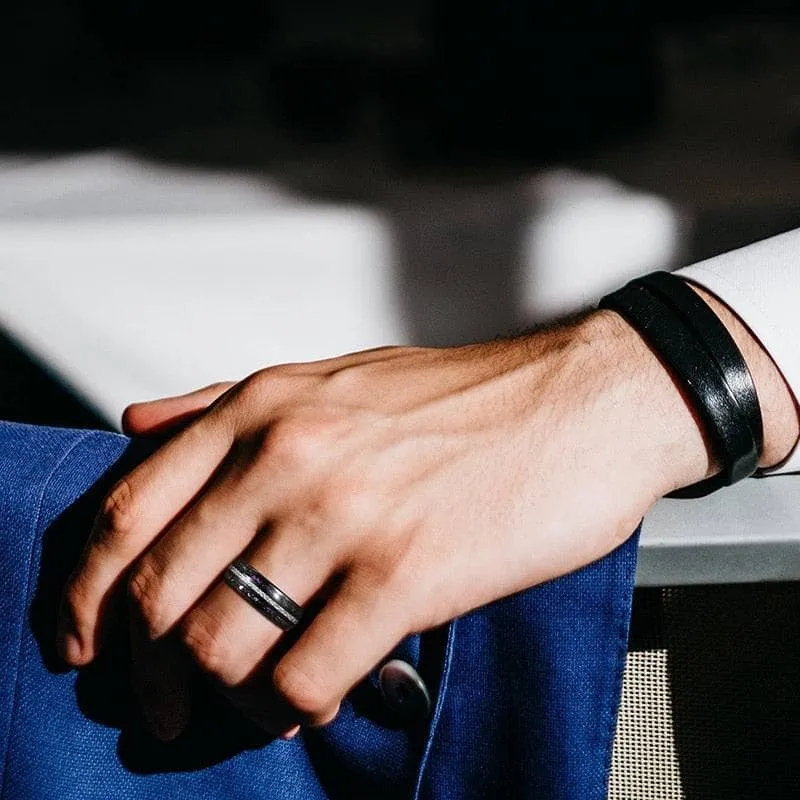 Sand and Stone Men's Tungsten Wedding Band