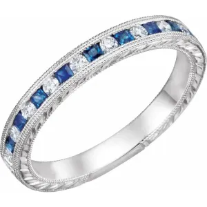 Sapphire And Diamond Anniversary Bands