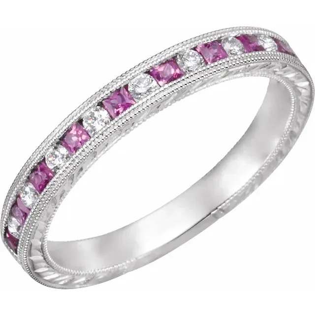 Sapphire And Diamond Anniversary Bands