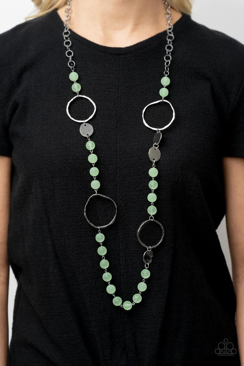 Sea Glass Wanderer Green Paparazzi Necklace